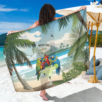 Wish You A Merry Martini Christmas Sarong Cocktail Parrot-dise LT7 One Size 44 x 66 inches Multicolor - Polynesian Pride
