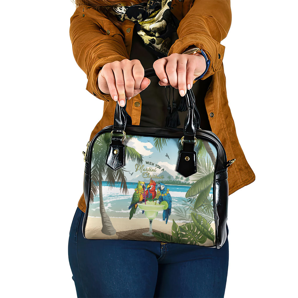 Wish You A Merry Martini Christmas Shoulder Handbag Cocktail Parrot-dise
