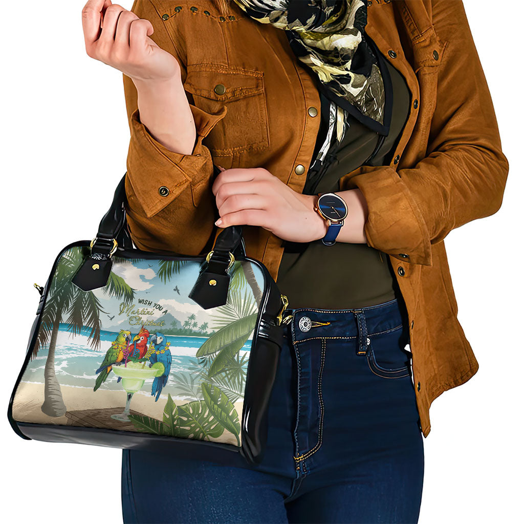Wish You A Merry Martini Christmas Shoulder Handbag Cocktail Parrot-dise