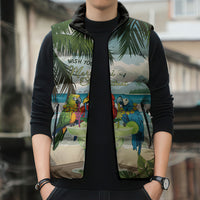 Wish You A Merry Martini Christmas Sleeveless Puffer Jacket Cocktail Parrot-dise