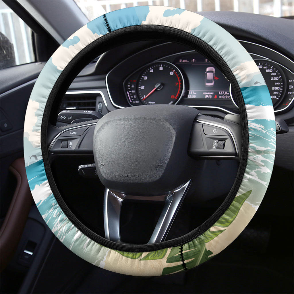 Wish You A Merry Martini Christmas Steering Wheel Cover Cocktail Parrot-dise LT7 - Polynesian Pride