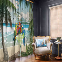 Wish You A Merry Martini Christmas Window Curtain Cocktail Parrot-dise LT7 - Polynesian Pride