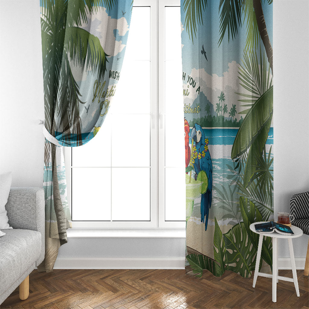 Wish You A Merry Martini Christmas Window Curtain Cocktail Parrot-dise LT7 - Polynesian Pride