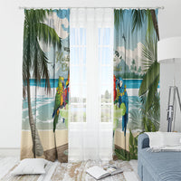Wish You A Merry Martini Christmas Window Curtain Cocktail Parrot-dise LT7 - Polynesian Pride