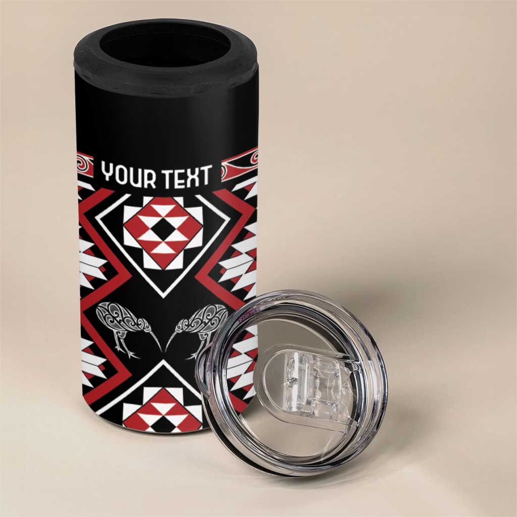 Personalised Taniko Motifs Aotearoa 4 in 1 Can Cooler Tumbler Waitangi Kowhaiwhai Kiwi LT7 - Polynesian Pride