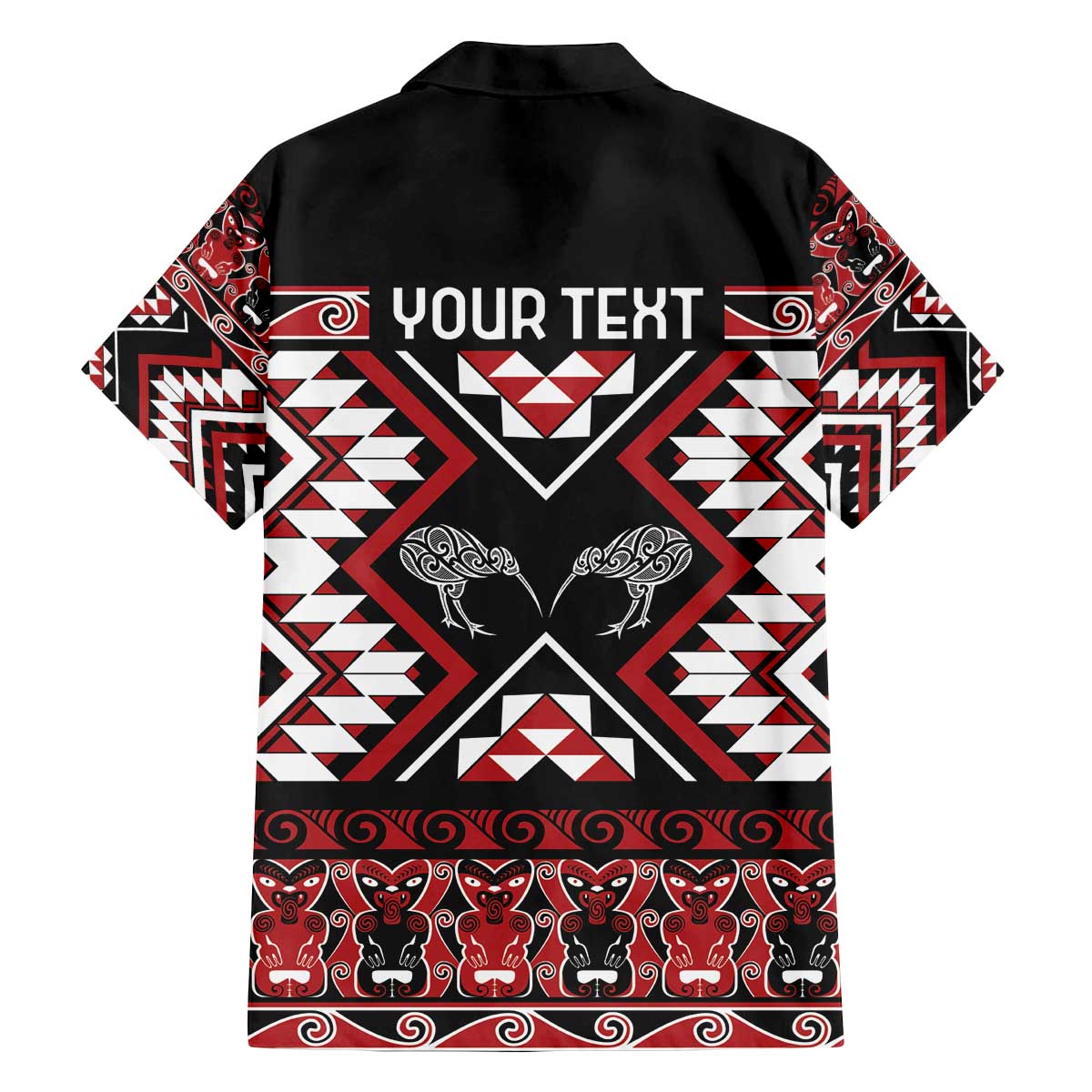 Personalised Taniko Motifs Aotearoa Family Matching Off The Shoulder Long Sleeve Dress and Hawaiian Shirt Waitangi Kowhaiwhai Kiwi LT7 - Polynesian Pride