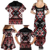 Personalised Taniko Motifs Aotearoa Family Matching Summer Maxi Dress and Hawaiian Shirt Waitangi Kowhaiwhai Kiwi LT7 - Polynesian Pride
