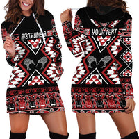 Personalised Taniko Motifs Aotearoa Hoodie Dress Waitangi Kowhaiwhai Kiwi LT7 - Polynesian Pride