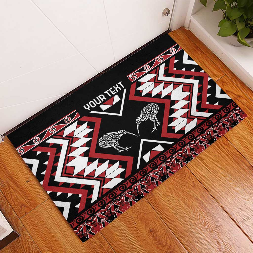 Personalised Taniko Motifs Aotearoa Rubber Doormat Waitangi Kowhaiwhai Kiwi LT7 - Polynesian Pride