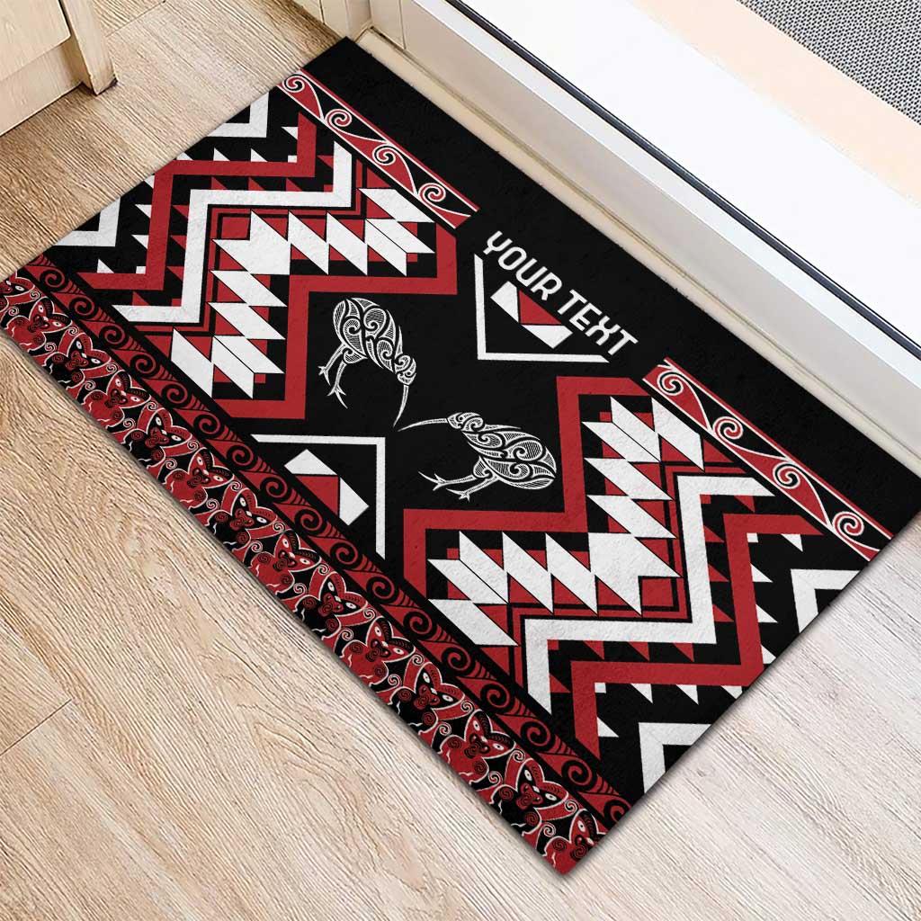 Personalised Taniko Motifs Aotearoa Rubber Doormat Waitangi Kowhaiwhai Kiwi LT7 - Polynesian Pride