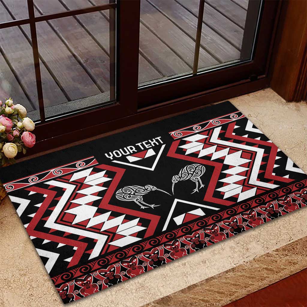 Personalised Taniko Motifs Aotearoa Rubber Doormat Waitangi Kowhaiwhai Kiwi LT7 - Polynesian Pride