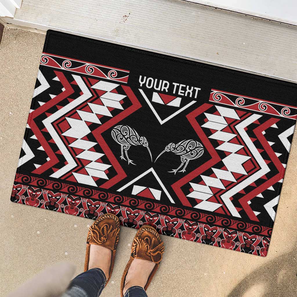 Personalised Taniko Motifs Aotearoa Rubber Doormat Waitangi Kowhaiwhai Kiwi LT7 - Polynesian Pride
