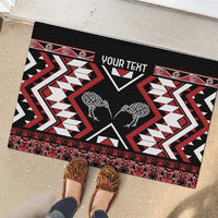 Personalised Taniko Motifs Aotearoa Rubber Doormat Waitangi Kowhaiwhai Kiwi LT7 - Polynesian Pride