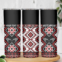 Personalised Taniko Motifs Aotearoa Skinny Tumbler Waitangi Kowhaiwhai Kiwi LT7 - Polynesian Pride