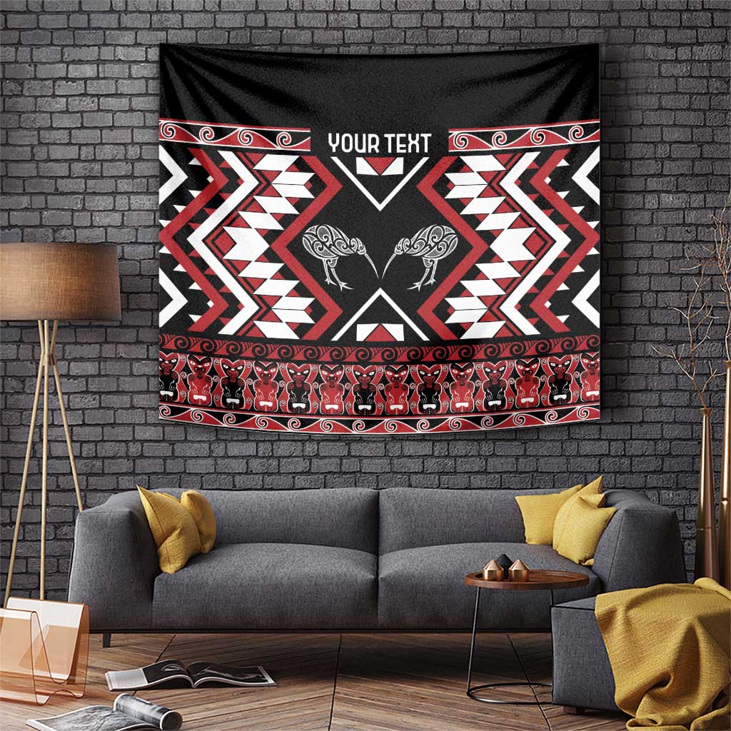 Personalised Taniko Motifs Aotearoa Tapestry Waitangi Kowhaiwhai Kiwi LT7 Red - Polynesian Pride