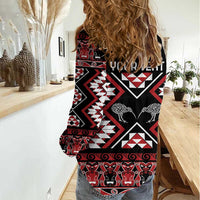 Personalised Taniko Motifs Aotearoa Women Casual Shirt Waitangi Kowhaiwhai Kiwi LT7 - Polynesian Pride