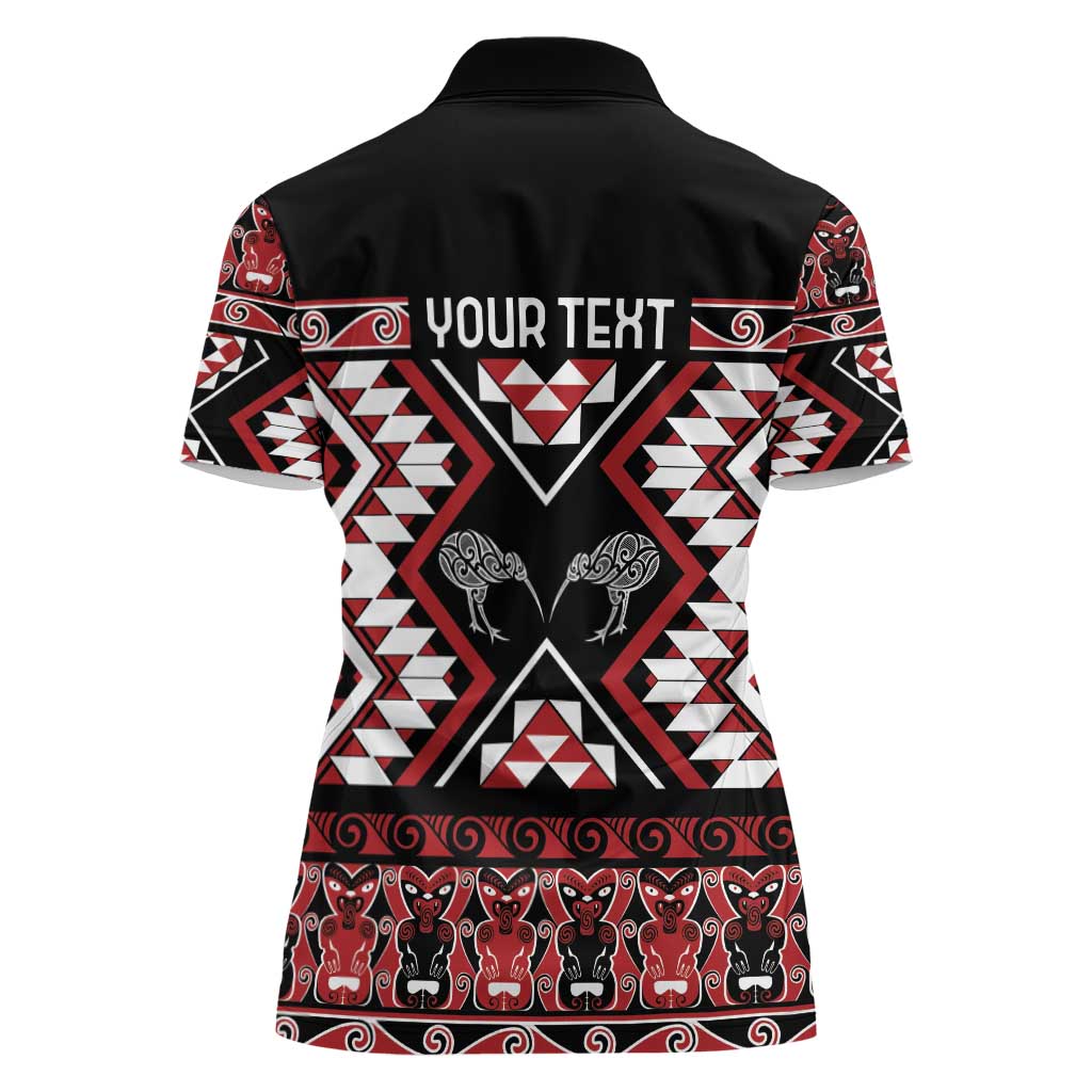 Personalised Taniko Motifs Aotearoa Women Polo Shirt Waitangi Kowhaiwhai Kiwi LT7 - Polynesian Pride
