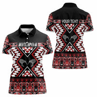 Personalised Taniko Motifs Aotearoa Women Polo Shirt Waitangi Kowhaiwhai Kiwi LT7 - Polynesian Pride