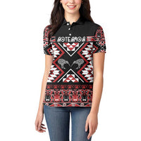 Personalised Taniko Motifs Aotearoa Women Polo Shirt Waitangi Kowhaiwhai Kiwi LT7 - Polynesian Pride