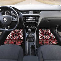 Personalised Aotearoa Waitangi Car Mats Taniko Motifs - Mania Gecko LT7 Set 2pcs - Front Red - Polynesian Pride