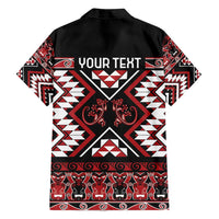 Personalised Aotearoa Waitangi Family Matching Long Sleeve Bodycon Dress and Hawaiian Shirt Taniko Motifs - Mania Gecko LT7 - Polynesian Pride