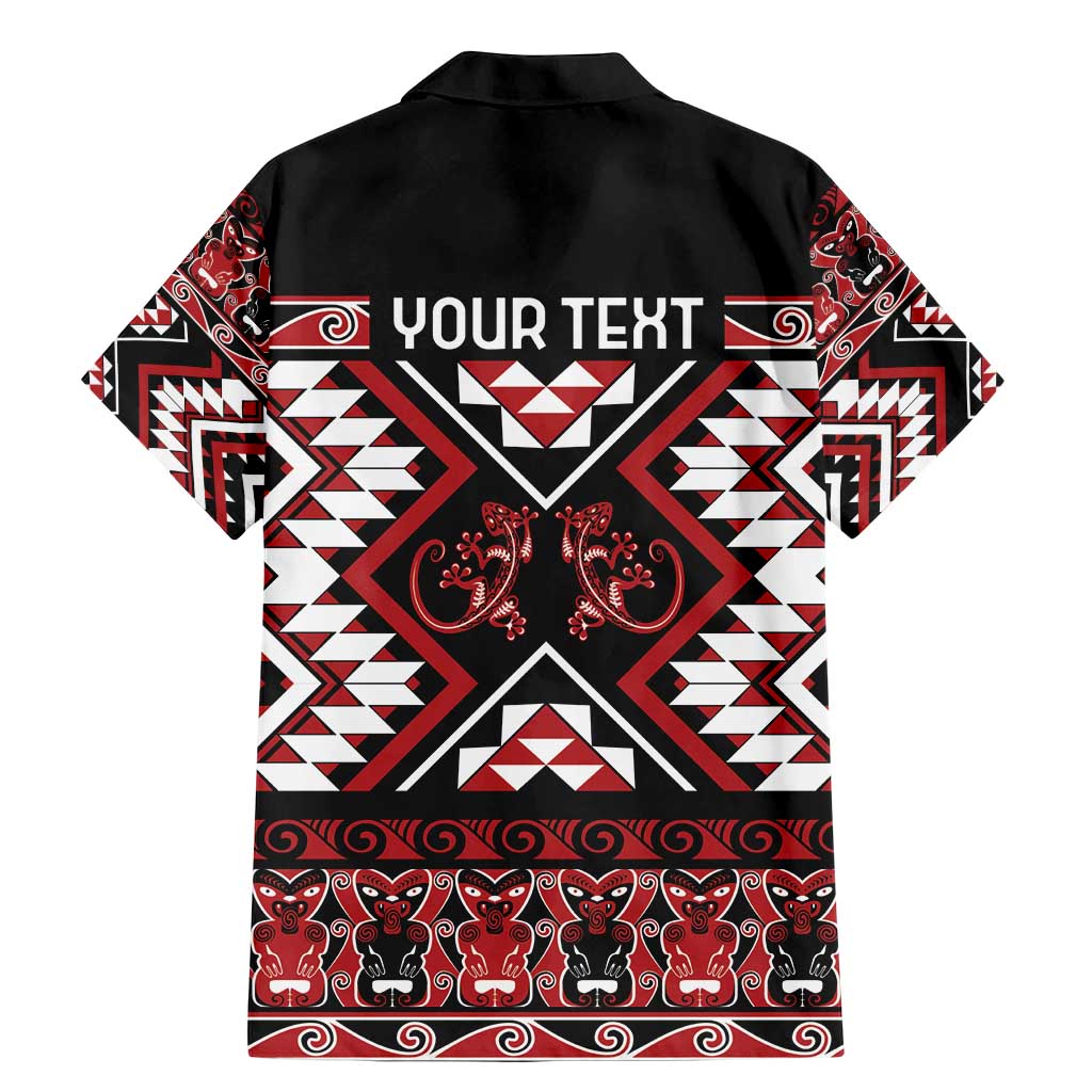 Personalised Aotearoa Waitangi Family Matching Mermaid Dress and Hawaiian Shirt Taniko Motifs - Mania Gecko LT7 - Polynesian Pride