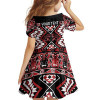 Personalised Aotearoa Waitangi Family Matching Off Shoulder Maxi Dress and Hawaiian Shirt Taniko Motifs - Mania Gecko LT7 - Polynesian Pride