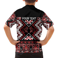 Personalised Aotearoa Waitangi Kid Hawaiian Shirt Taniko Motifs - Mania Gecko LT7 - Polynesian Pride