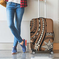 Tonga Ngatu Luggage Cover Vintage Brown Manulua Motifs