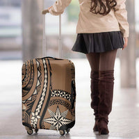 Tonga Ngatu Luggage Cover Vintage Brown Manulua Motifs