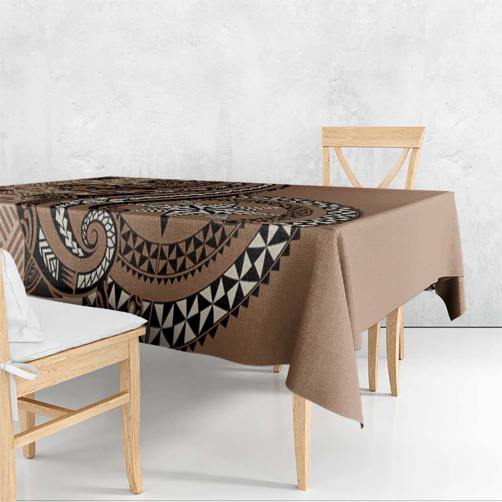 Tonga Ngatu Tablecloth Vintage Brown Manulua Motifs