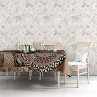 Tonga Ngatu Tablecloth Vintage Brown Manulua Motifs