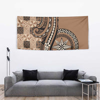 Tonga Ngatu Tapestry Vintage Brown Manulua Motifs LT7 - Polynesian Pride