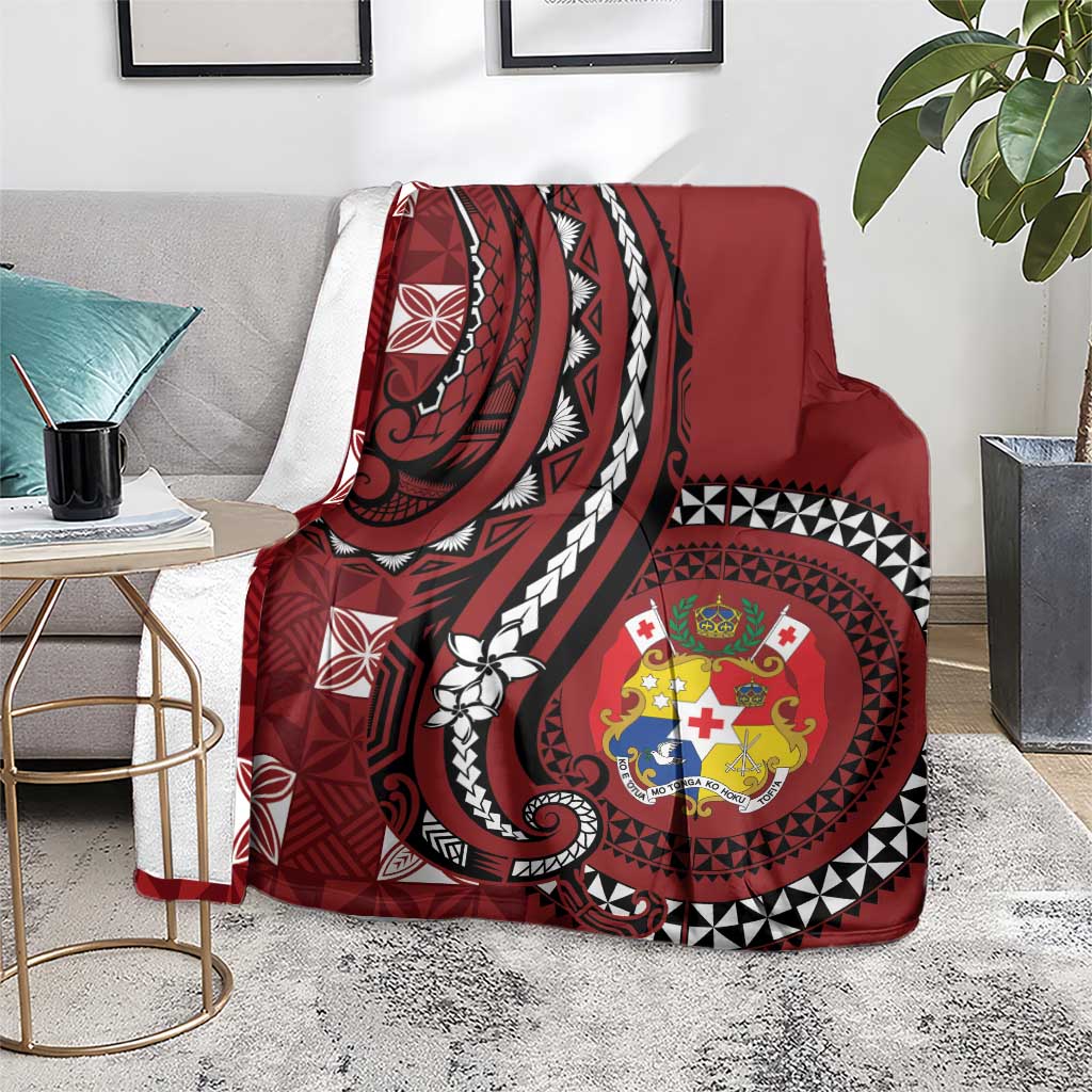 Tonga Ngatu Blanket Iconic Red Manulua Motifs