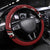 Tonga Ngatu Steering Wheel Cover Iconic Red Manulua Motifs