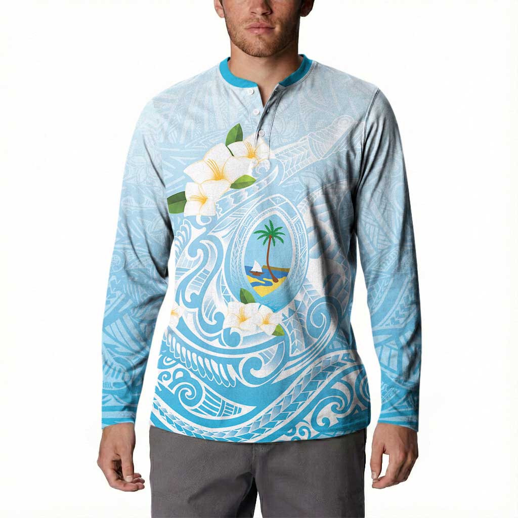 Guam Fishhook Mix Guasali Flowers Button Sweatshirt Dreaming Turquoise