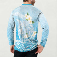Guam Fishhook Mix Guasali Flowers Button Sweatshirt Dreaming Turquoise