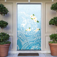 Guam Fishhook Mix Guasali Flowers Door Cover Dreaming Turquoise LT7 Turquoise - Polynesian Pride