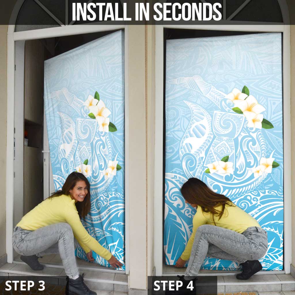 Guam Fishhook Mix Guasali Flowers Door Cover Dreaming Turquoise LT7 - Polynesian Pride