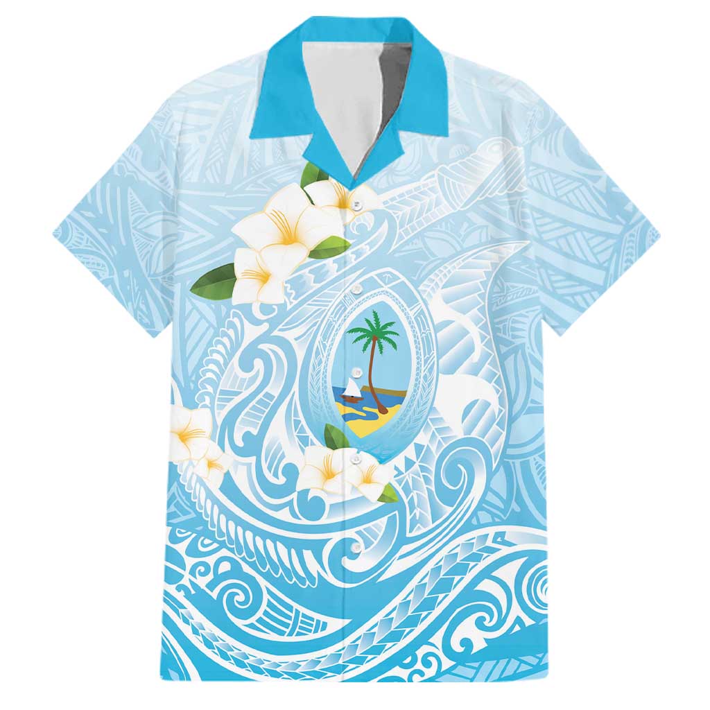 Guam Fishhook Mix Guasali Flowers Family Matching Mermaid Dress and Hawaiian Shirt Dreaming Turquoise LT7 Dad's Shirt - Short Sleeve Turquoise - Polynesian Pride