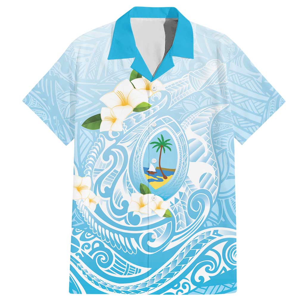 Guam Fishhook Mix Guasali Flowers Hawaiian Shirt Dreaming Turquoise LT7 Turquoise - Polynesian Pride