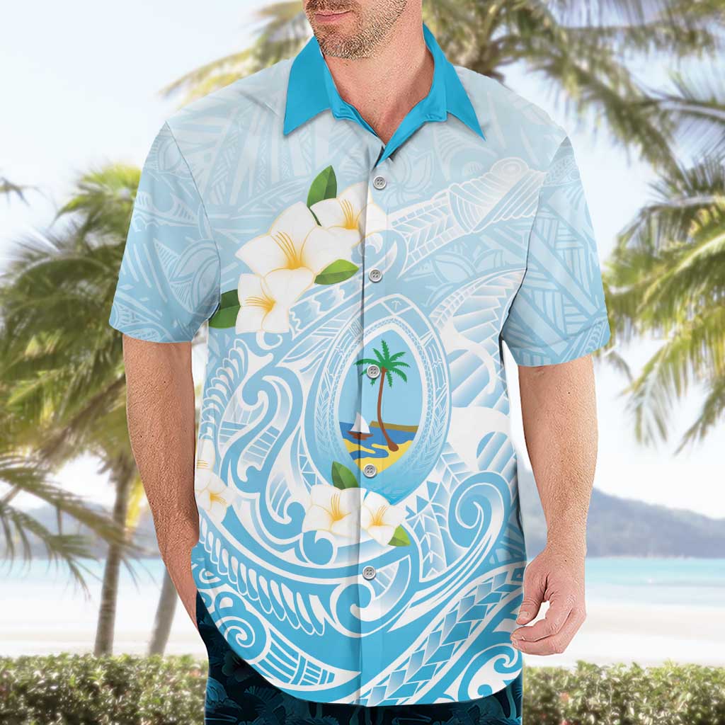 Guam Fishhook Mix Guasali Flowers Hawaiian Shirt Dreaming Turquoise LT7 - Polynesian Pride