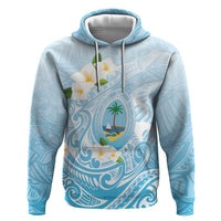 Guam Fishhook Mix Guasali Flowers Hoodie Dreaming Turquoise LT7 Pullover Hoodie Turquoise - Polynesian Pride