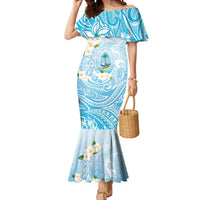 Guam Fishhook Mix Guasali Flowers Mermaid Dress Dreaming Turquoise LT7 Women Turquoise - Polynesian Pride