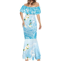Guam Fishhook Mix Guasali Flowers Mermaid Dress Dreaming Turquoise LT7 - Polynesian Pride