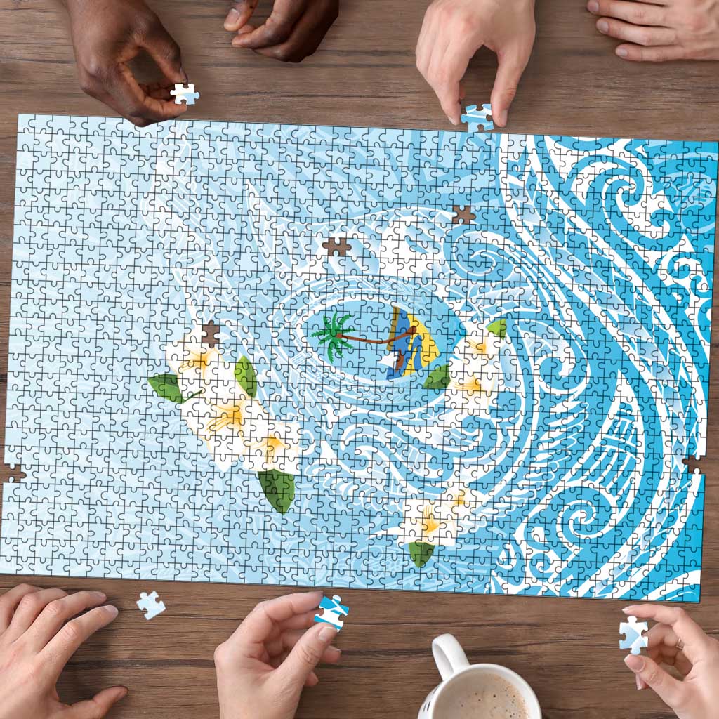 Guam Fishhook Mix Guasali Flowers Puzzle Dreaming Turquoise