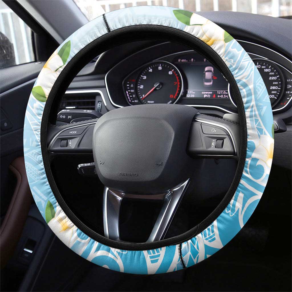 Guam Fishhook Mix Guasali Flowers Steering Wheel Cover Dreaming Turquoise