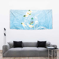 Guam Fishhook Mix Guasali Flowers Tapestry Dreaming Turquoise
