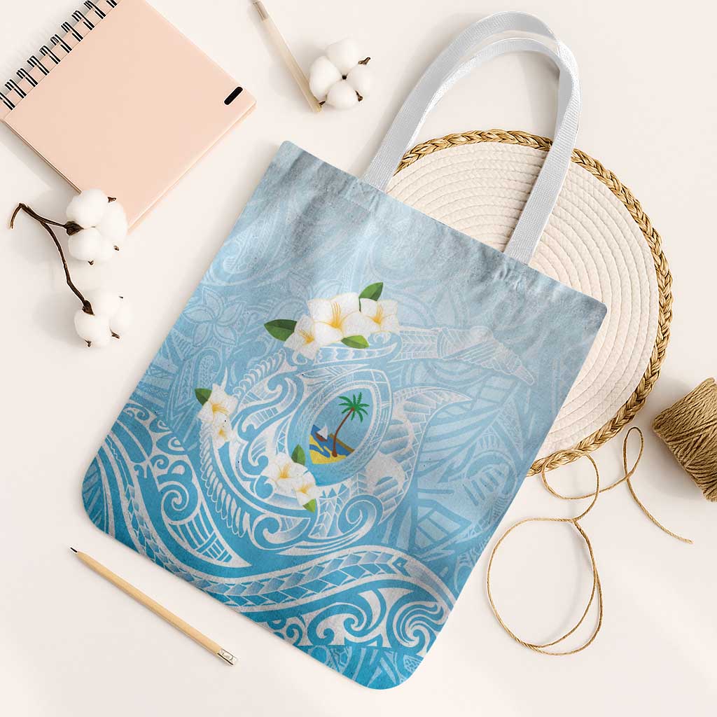 Guam Fishhook Mix Guasali Flowers Tote Bag Dreaming Turquoise