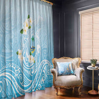Guam Fishhook Mix Guasali Flowers Window Curtain Dreaming Turquoise